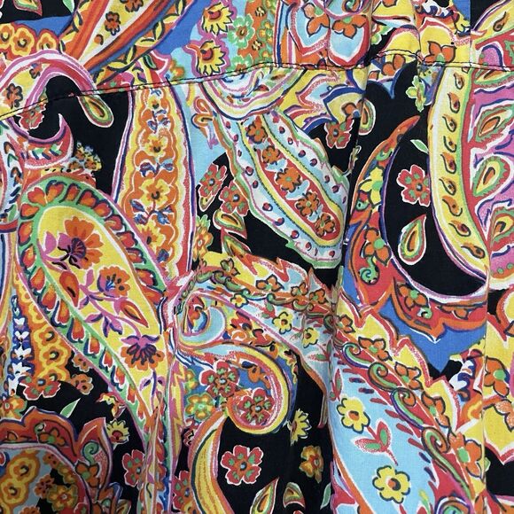 Chaps Womens No Iron Button Up Top Size 2X Long Sleeve Paisley Artsy Office - Picture 3 of 9